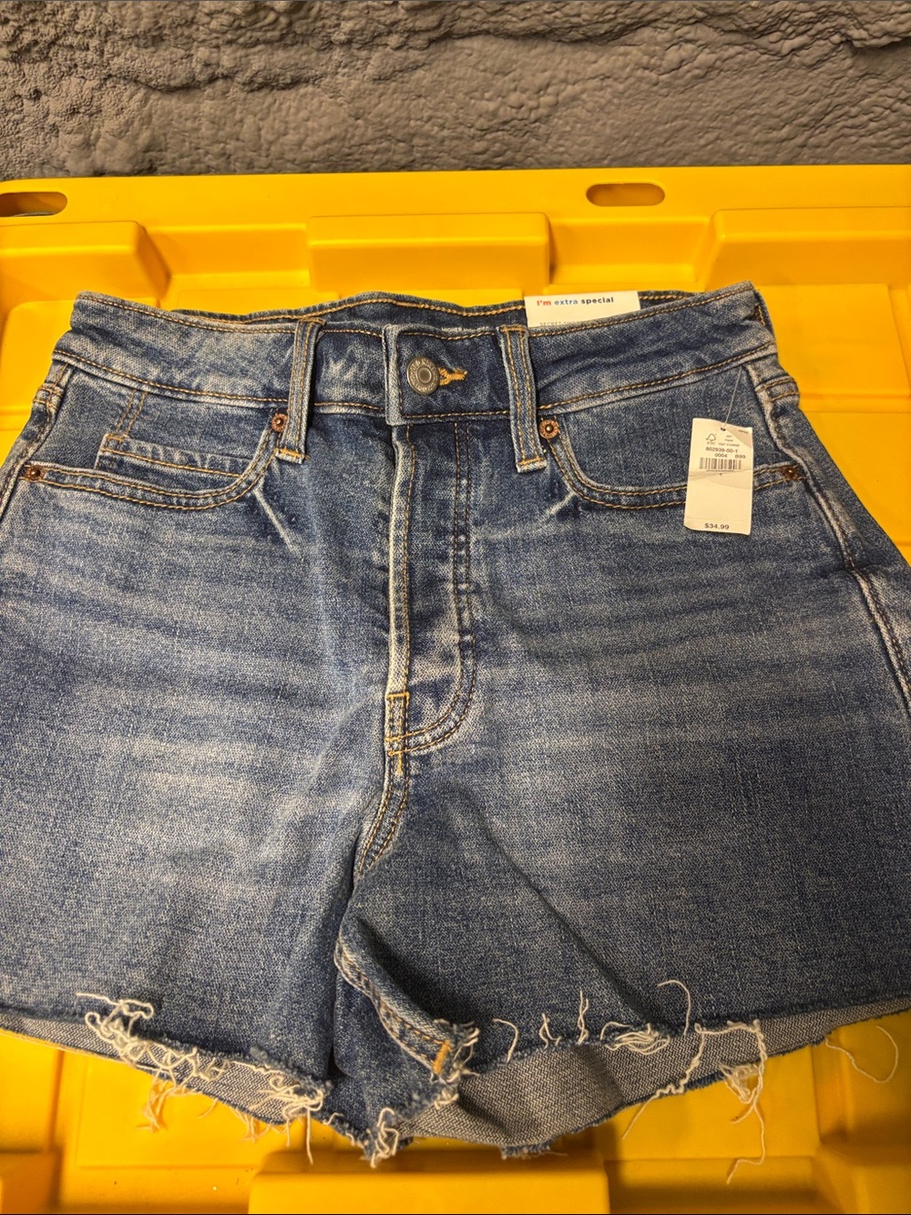 Old Navy Blue Distressed High-Rise Denim Shorts